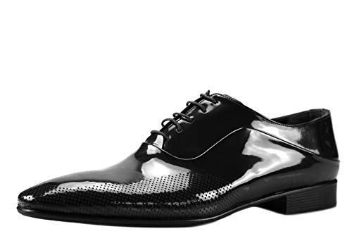 CAPRIUM Lackschuhe Derbyschuhe Schuhe Business Glänzend, Herren E1526 Farbe Schwarz, Schuhgröße 40 von CAPRIUM