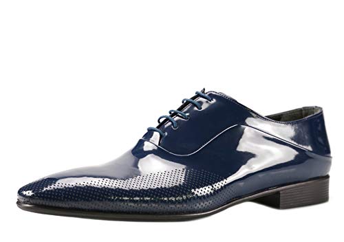 CAPRIUM Lackschuhe Derbyschuhe Schuhe Business Glänzend, Herren E1526 Schuhgröße 44, Farbe Dunkelblau von CAPRIUM