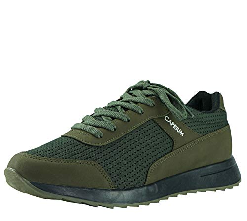 CAPRIUM Sneaker Freizeit Sportschuhe Schuhe Herren Damen Hochwertig, Unisex 0006 Größe 44, Farbe Dunkelgrün von CAPRIUM