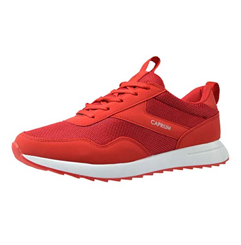 CAPRIUM Sneaker Freizeit Sportschuhe Schuhe Herren Damen Hochwertig, Unisex 0007 Farbe Rot, Größe 43 von CAPRIUM