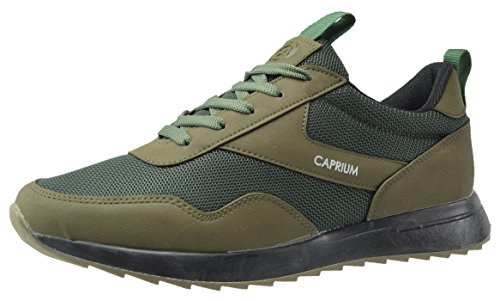 CAPRIUM Sneaker Freizeit Sportschuhe Schuhe Herren Damen Hochwertig, Unisex 0007 Größe 43, Farbe Dunkelgrün von CAPRIUM