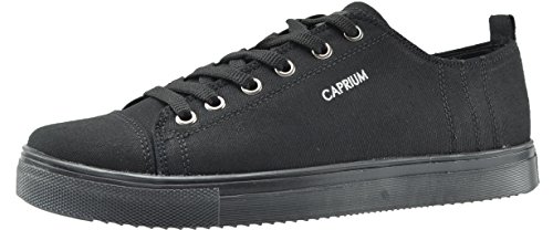 CAPRIUM Sneaker Low-top Schuhe Herren Turnschuhe Freizeit Stoffschuhe Sportschuhe Farbe Schwarz, Größe 43 von CAPRIUM