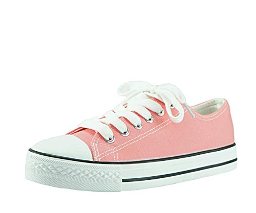 CAPRIUM Sportliche Sneaker Turnschuhe Klassische Low Top Schuhe Metallic flach, Damen 0006018 (39, Rosa) von CAPRIUM