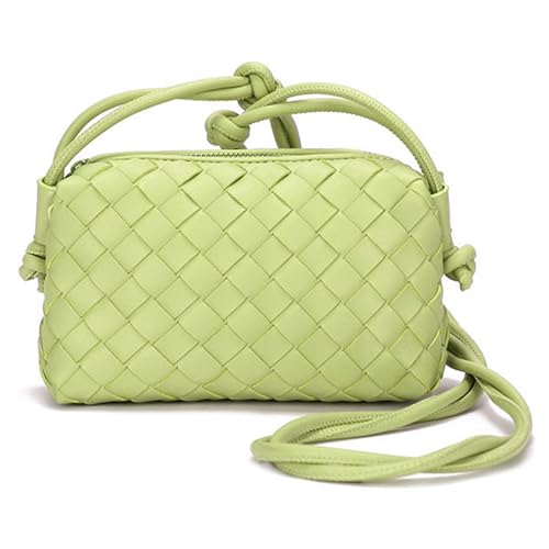 CAPTAIN VIKINGS Gewebte Crossbody-Tasche für Damen, kleine handgefertigte Geldbörse, Clutch, Umhängetasche, Handtasche mit Reißverschluss, Hellgrün, Gewebter Metallic-Hobo CAPTAIN VIKINGS Gewebte Crossbody-Tasche für Damen, kleine handgefertigte Geldbörse, Clutch, Umhängetasche, Handtasche mit Reißverschluss, Hellgrün, Gewebter Metallic-Hobo von CAPTAIN VIKINGS