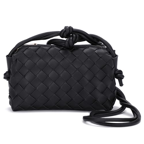 CAPTAIN VIKINGS Gewebte Crossbody-Tasche für Damen, kleine handgefertigte Geldbörse, Clutch, Umhängetasche, Handtasche mit Reißverschluss, Schwarz, Gewebter Metallic-Hobo CAPTAIN VIKINGS Gewebte Crossbody-Tasche für Damen, kleine handgefertigte Geldbörse, Clutch, Umhängetasche, Handtasche mit Reißverschluss, Schwarz, Gewebter Metallic-Hobo von CAPTAIN VIKINGS