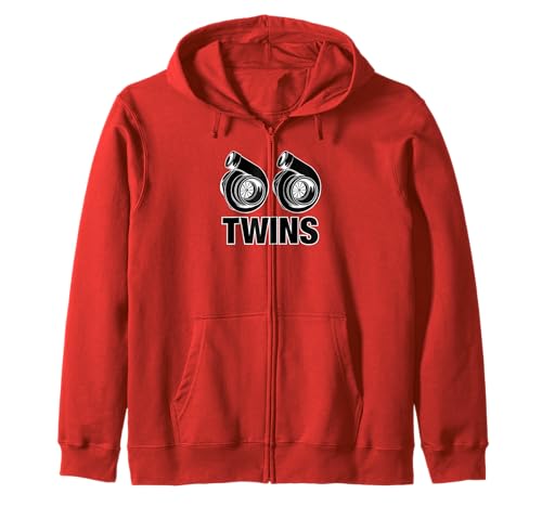 Turbo Twins für Damen und Herren Kapuzenjacke Turbo Twins für Damen und Herren Kapuzenjacke von CAR DRAG RACING SKID DRIFT APPAREL