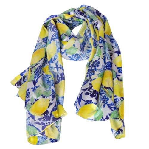 Halstuch A.CARACCIOLO Linie Capri 100% Seide, Sorrento Lemons, Einheitsgröße von CARACCIOLO