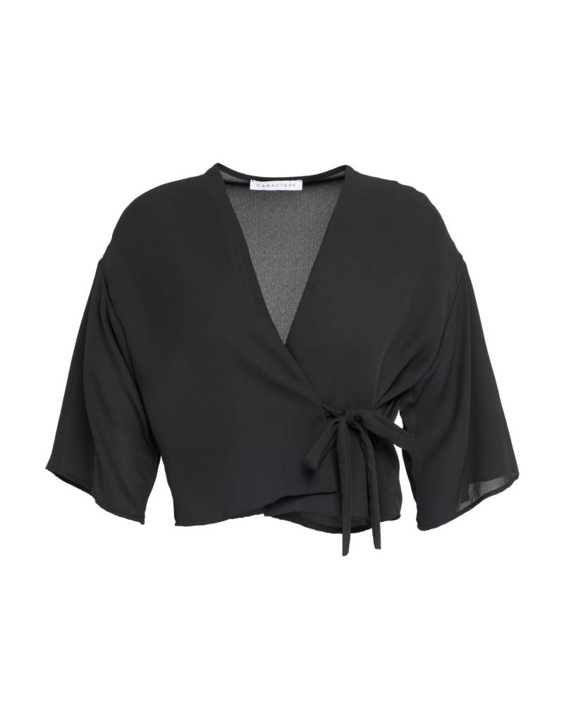 CARACTÈRE Wickelpullover Damen Schwarz von CARACTÈRE