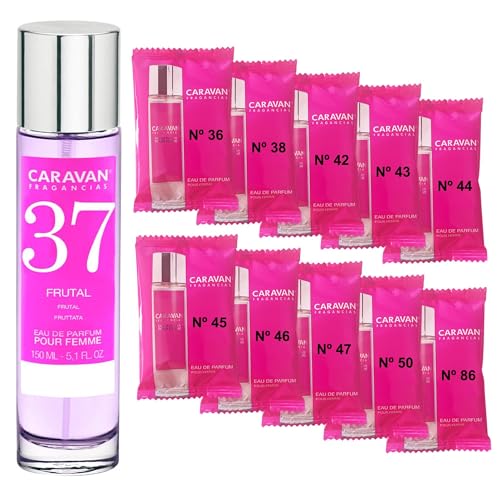 CARAVAN FRAGANCIAS Damenparfüm Nr. 37, 150 ml + Set mit 10 Flaschen mit verschiedenen Damenduften von Caravan, um neue Düfte zu entdecken von CARAVAN FRAGANCIAS