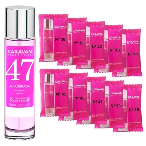 CARAVAN FRAGANCIAS Damenparfüm Nr. 47, 150 ml + Set mit 10 Flaschen mit verschiedenen Damenduften von Caravan, um neue Düfte zu entdecken von CARAVAN FRAGANCIAS
