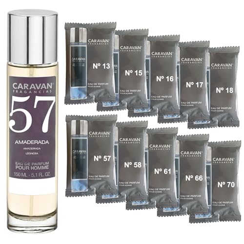 CARAVAN FRAGANCIAS Herrenparfüm Nr. 57, 150 ml + Set mit 10 Flaschen mit verschiedenen männlichen Düften von Caravan, um neue Düfte zu entdecken von CARAVAN FRAGANCIAS