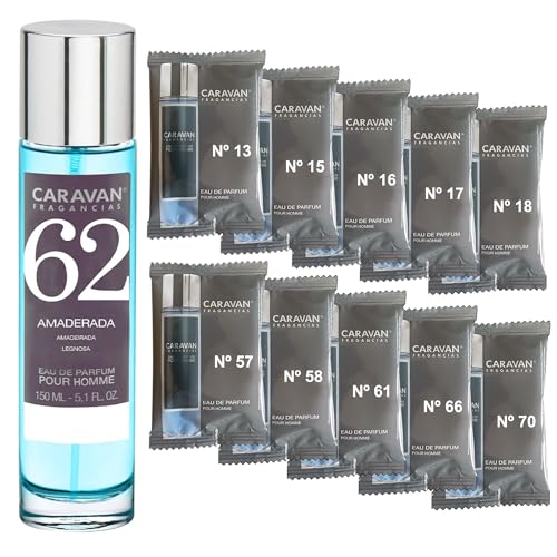CARAVAN FRAGANCIAS Herrenparfüm Nr. 62, 150 ml + Set mit 10 Flaschen mit verschiedenen männlichen Düften von Caravan, um neue Düfte zu entdecken von CARAVAN FRAGANCIAS