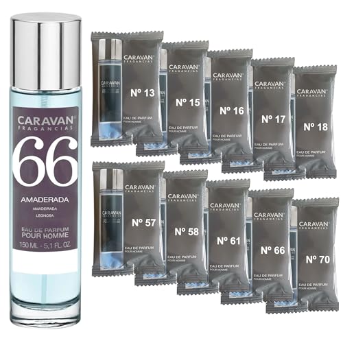 CARAVAN FRAGANCIAS Herrenparfüm Nr. 66, 150 ml + Set mit 10 Flaschen mit verschiedenen männlichen Düften von Caravan, um neue Düfte zu entdecken von CARAVAN FRAGANCIAS