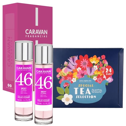 Caravan Set mit 2 Düften für Damen, Nr. 46 + Geschenkbox, Caravan + Teeauswahl mit 24 Beuteln von CARAVAN FRAGANCIAS