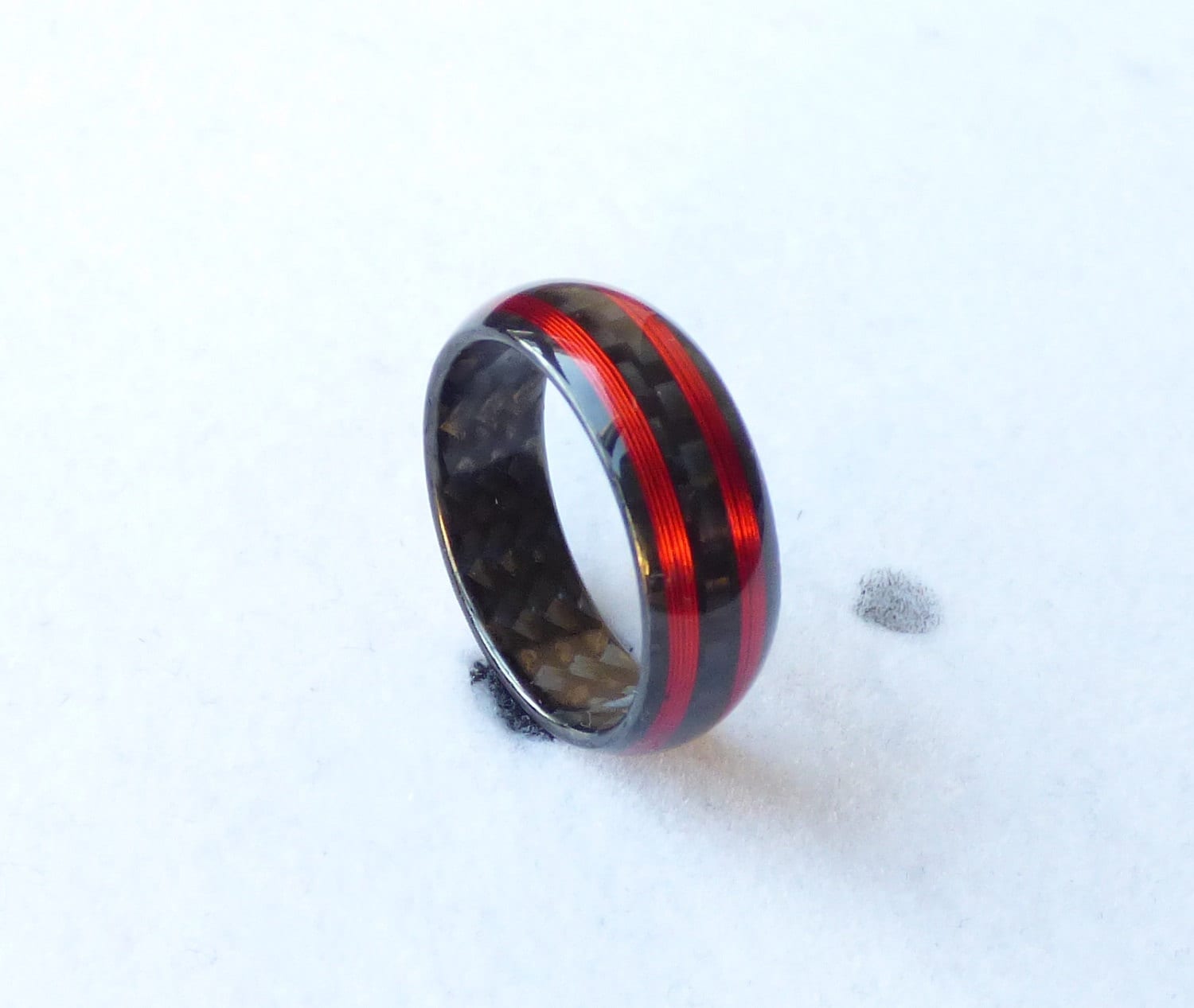 Ring Aus Kohlefaser Und Rotes Kupfer Ring Aus Kohlefaser Und Rotes Kupfer von CARBONDETAILS