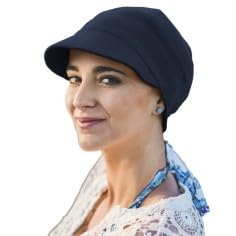 CAREBELL Capri Schirmmütze aus Bambus für Chemotherapie Alopezie, Marineblau, One Size von CAREBELL