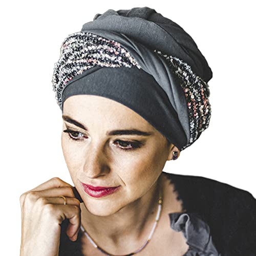 CAREBELL Elegance Tweed Pastel Halstuch für Chemotherapie und Haarausfall von CAREBELL