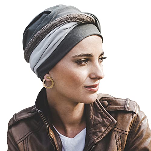 CAREBELL Onkologische Turban Knit Brown Headwear, kaki, One size von CAREBELL