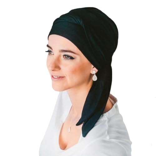 CAREBELL Smooth – Turban-Kappe aus Bambus für Chemotherapie oder Alopezie, Schwarz , One size von CAREBELL