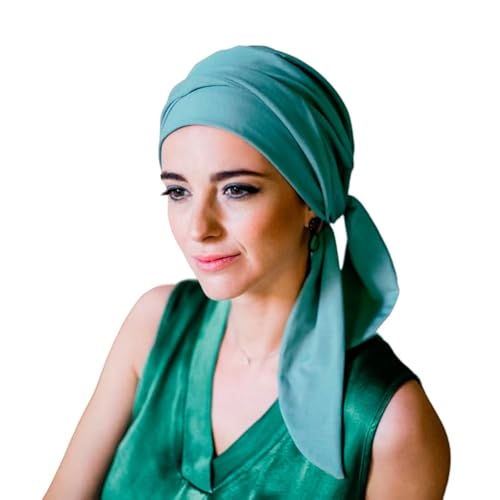 CAREBELL Smooth Turban-Mütze aus Bambus, für Chemotherapie oder Alopezie, aquamarin, One size von CAREBELL