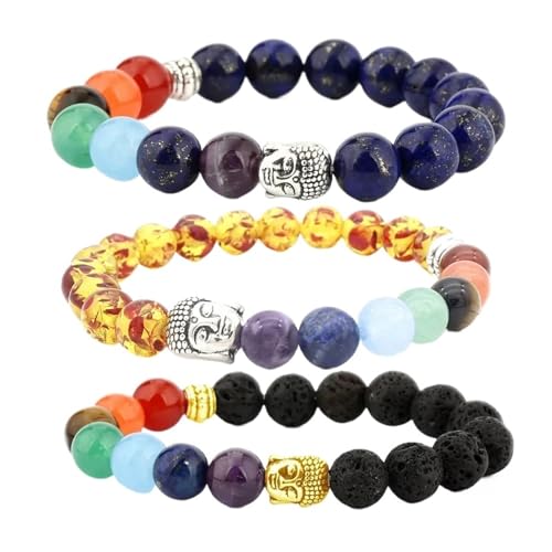Armband for Männer und Frauen zur Behandlung von Angstzuständen, Mandala-Yoga-Meditationsarmband-Geschenk (Color : 05, Size : 8mm beads+19CM) von CAREEN