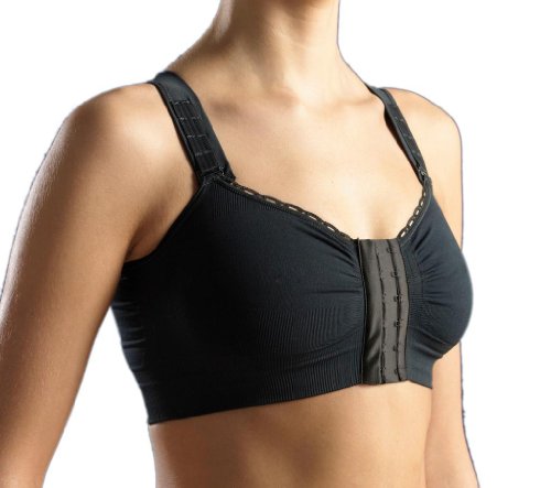 CAREFIX Alice| Postoperativer Kompressions-BH mit Vorderverschluss (DE/NL/SE/PL, Alphanumerisch, XL, Regular, Regular, Standard, Schwarz) von CAREFIX