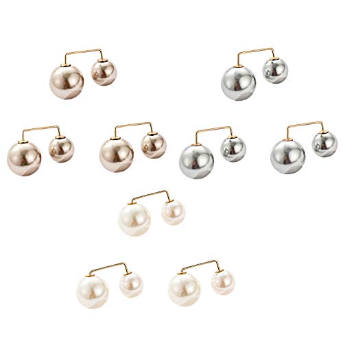 CAREOR 9 PCS Fashion Pearl Brosche Sicherheitsnadeln Tops Dekoration für Frauen Mädchen Home (A) von CAREOR