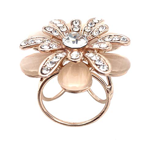 CAREOR Elegante Moderne einfache Design Damen Triple-Ring mit Metallic Seide Schals Clip Schal Ring Chiffon Schnalle von CAREOR