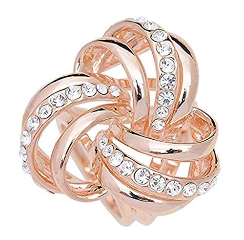 CAREOR Elegante Moderne einfache Design Damen Triple-Ring mit Metallic Seide Schals Clip Schal Ring Chiffon Schnalle von CAREOR