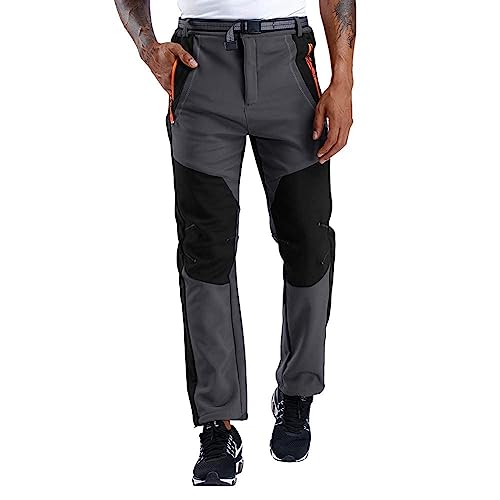 CARETOO Herren Hosen Wandern Radfahren Stretch Hose Outdoor Leichte Atmungsaktive Kletterhose Winddicht Verdickte Schnell Trockene Berghose Frühjahr-Sommer,Grau-Ohne Fleece,XL von CARETOO