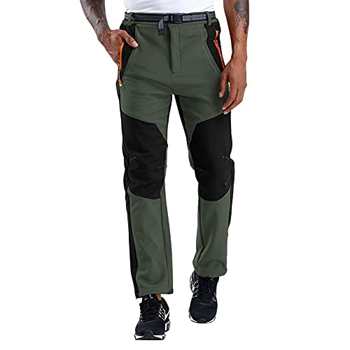 CARETOO Herren Hosen Wandern Radfahren Stretch Hose Outdoor Leichte Atmungsaktive Kletterhose Winddicht Verdickte Schnell Trockene Berghose Frühjahr-Sommer,Grün-Ohne Fleece,S von CARETOO