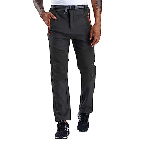 CARETOO Herren Hosen Wandern Radfahren Stretch Hose Outdoor Leichte Atmungsaktive Kletterhose Winddicht Verdickte Schnell Trockene Berghose Frühjahr-Sommer,Schwarz-Ohne Fleece,S von CARETOO