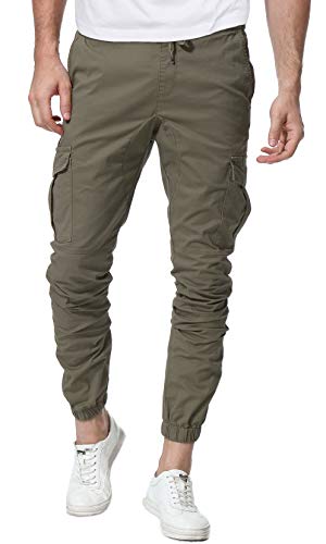 CARETOO Jogger Cargo Herren Hosen Chino Jeans Fitness Sport Trekking Stretch Freitzeithose Streetwear Hosen für Alle Jahreszeiten, Schwarz-New, XXL von CARETOO