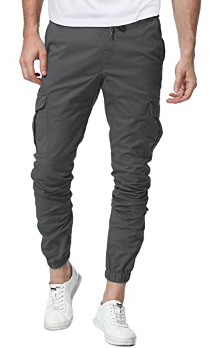 CARETOO Jogger Cargo Herren Hosen Chino Jeans Fitness Sport Trekking Stretch Freitzeithose Streetwear Hosen für Alle Jahreszeiten, Dunkelgrün-New, M von CARETOO