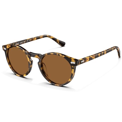 CARFIA Runde Sonnenbrille für Damen Polarisierte Frauen Sunglasses mit 100% UV Schutz von CARFIA