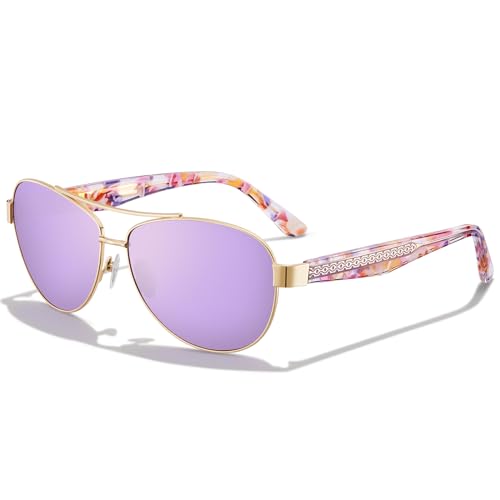 CARFIA Sonnenbrille Damen Polarisiert UV400 Retro Vintage Pilotenbrille Stylsih Fliegerbrille für Frauen von CARFIA