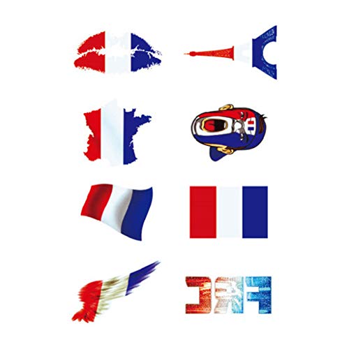 CARGEN® France Flag Temporäre Tattoos für Fußballspiele Nationalflaggenaufkleber für Ballspiele Realistische Tattoos auf dem Armgesicht für Kinder Erwachsene Party Festival von CARGEN