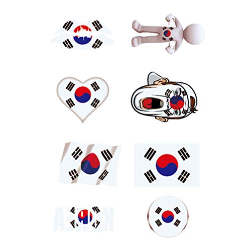CARGEN® Korea Flag Temporäre Tattoos für Fußballspiele Nationalflaggenaufkleber für Ballspiele Realistische Tattoos auf dem Armgesicht für Kinder Erwachsene Party Festival von CARGEN