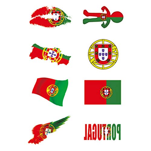 CARGEN® Portugal Flag Temporäre Tattoos für Fußballspiele Nationalflaggenaufkleber für Ballspiel Flag Tattoos auf Armgesicht für Kinder Erwachsene Party Festival von CARGEN