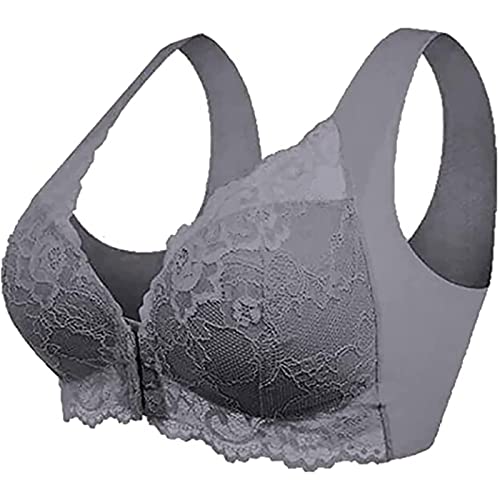 Bequemer BH, 5D-Form, Push-Up, nahtlos, keine Spuren, Schönheit, Rücken, Sport, bequemer BH, Damen, lässiger Komfort-Spitzen-BH (Grau, 4XL) von CARGIS