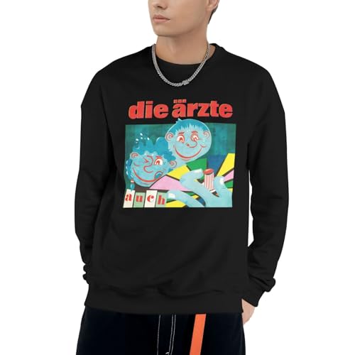 CARGUS Deutsche Rockband Arzte Grafik-Sweatshirt für Herren mit Rundhalsausschnitt, Street-Style, Langarmshirt, lässiger Pullov 2XL von CARGUS