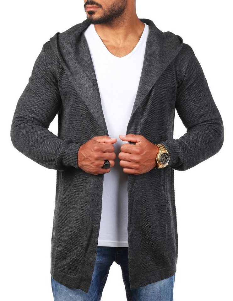 CARISMA Cardigan Herren leichte Herren Feinstrick Weste Strickjacke lange Passform 7717 in Unifarbe von CARISMA