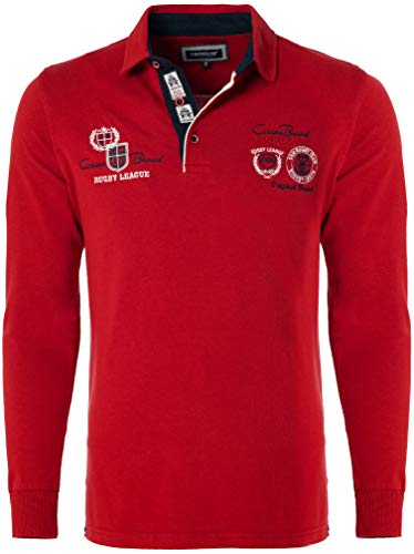 CARISMA Casual Herren Longsleeve Langarmshirt Sweatshirt Poloshirt Regular Fit mit Hochwertigen Stickerei 3433,Rot,L von Carisma