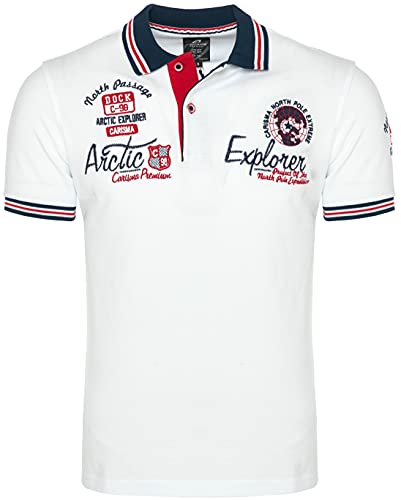 Carisma Kurzarm Poloshirt für Herren XL, Weiß 100% Baumwolle • Herren Polo Shirt mit Stickerei • Regular Fit Shirt mit angenehmen von Carisma