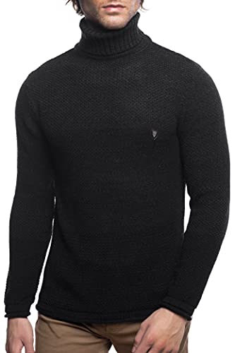 Herren Strick-Pullover mit Rollkragen | Männer Winter Rollkragen-Pullover |stylischer Herren Strick-Pulli | Warmer Männer Pulli Grobstrickangenehmer Herren Rolli 7575 Anthra M von Carisma