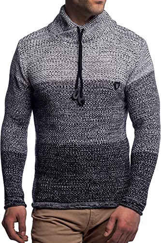 CARISMA Herren Pullover Strickpullover mit Schalkragen 7576, Black, M von Carisma