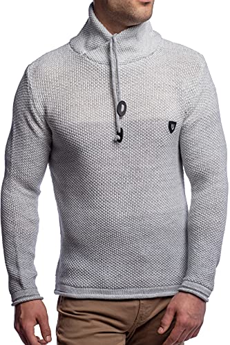 CARISMA Herren Pullover Strickpullover mit Schalkragen 7576, Grey, XL von Carisma