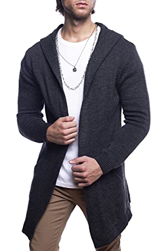 CARISMA Herren Strickjacke Herren Jacke mit Kapuze 7601, Anthra, L von Carisma