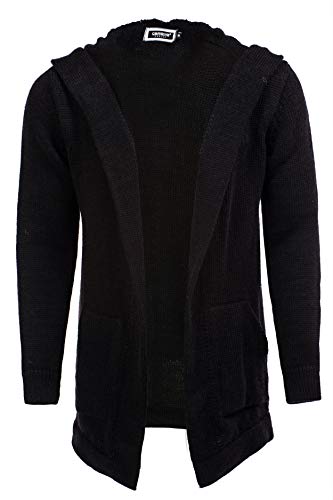 CARISMA Herren Strickjacke Herren Jacke mit Kapuze 7601, Black, M von Carisma