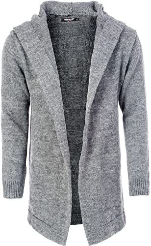 CARISMA Herren Strickjacke Herren Jacke mit Kapuze 7601, Grey, L von Carisma